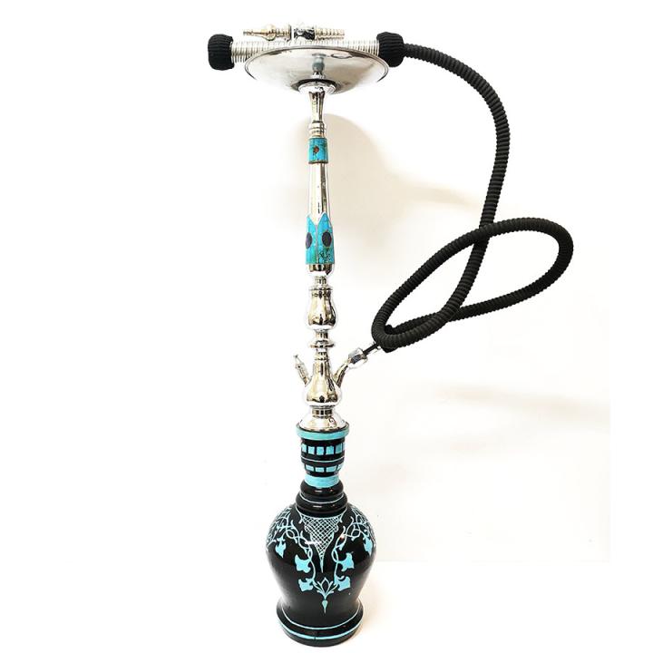 Real Amber Turquise Silver Brass Hand Painterd Arabian Vase