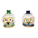Bambino Glass Owls Green & Blue - GLS003